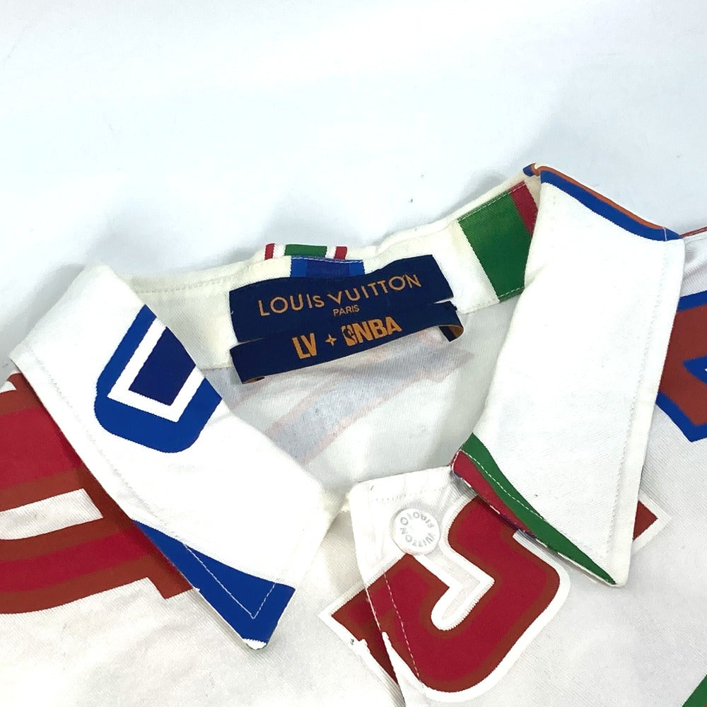 LOUIS VUITTON NBAコラボ NBAバスケットボールレターオーバーシャツ アパレル トップス 半袖 RM212 半袖シャツ コットン メンズ ホワイト