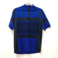 LOUIS VUITTON Virgil Abloh mesh logo zip-up top, short-sleeved cotton shirt, blue, for men