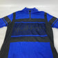 LOUIS VUITTON Virgil Abloh mesh logo zip-up top, short-sleeved cotton shirt, blue, for men