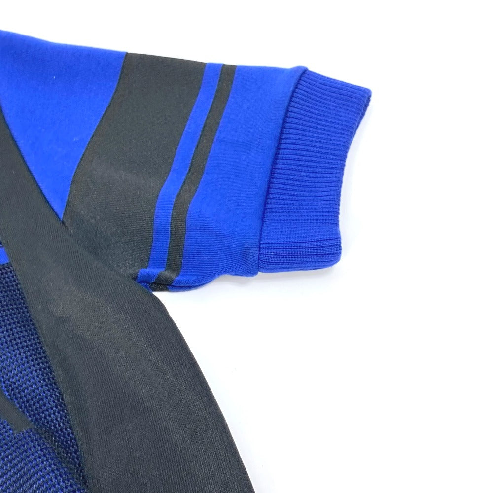 LOUIS VUITTON Virgil Abloh mesh logo zip-up top, short-sleeved cotton shirt, blue, for men