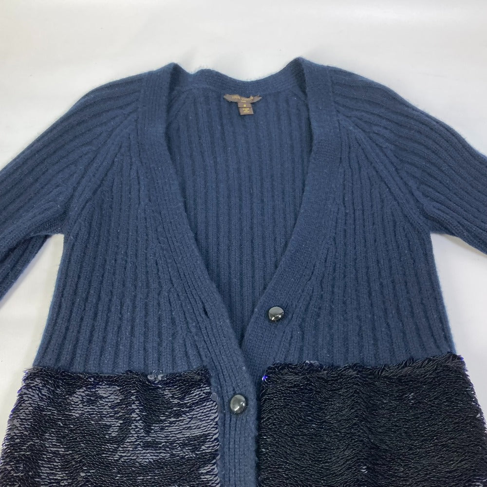 LOUIS VUITTON アパレル アウター スパンコール 長袖 ロングカーディガン ジャケット カーディガン カシミヤ レディース ネイビー - brandshop-reference