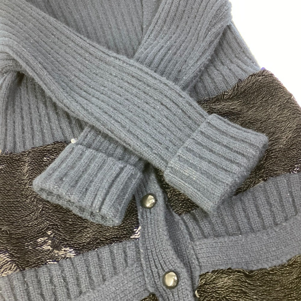 LOUIS VUITTON アパレル アウター スパンコール 長袖 ロングカーディガン ジャケット カーディガン カシミヤ レディース ネイビー - brandshop-reference