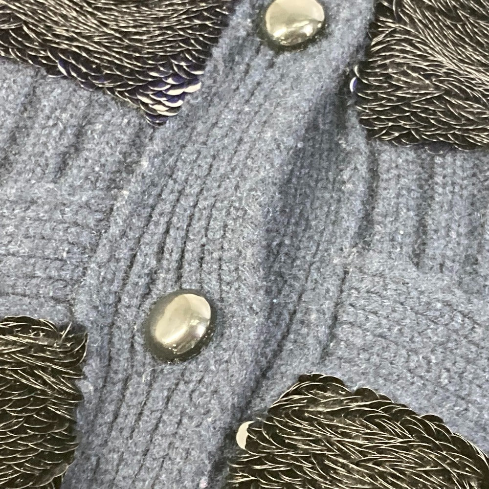 LOUIS VUITTON アパレル アウター スパンコール 長袖 ロングカーディガン ジャケット カーディガン カシミヤ レディース ネイビー - brandshop-reference