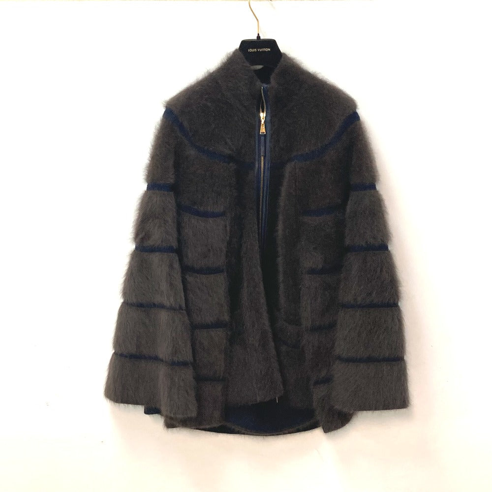 LOUIS VUITTON アウター アパレル ニット ファー ジップアップ ケープ ポンチョ ウール レディース ブラウン