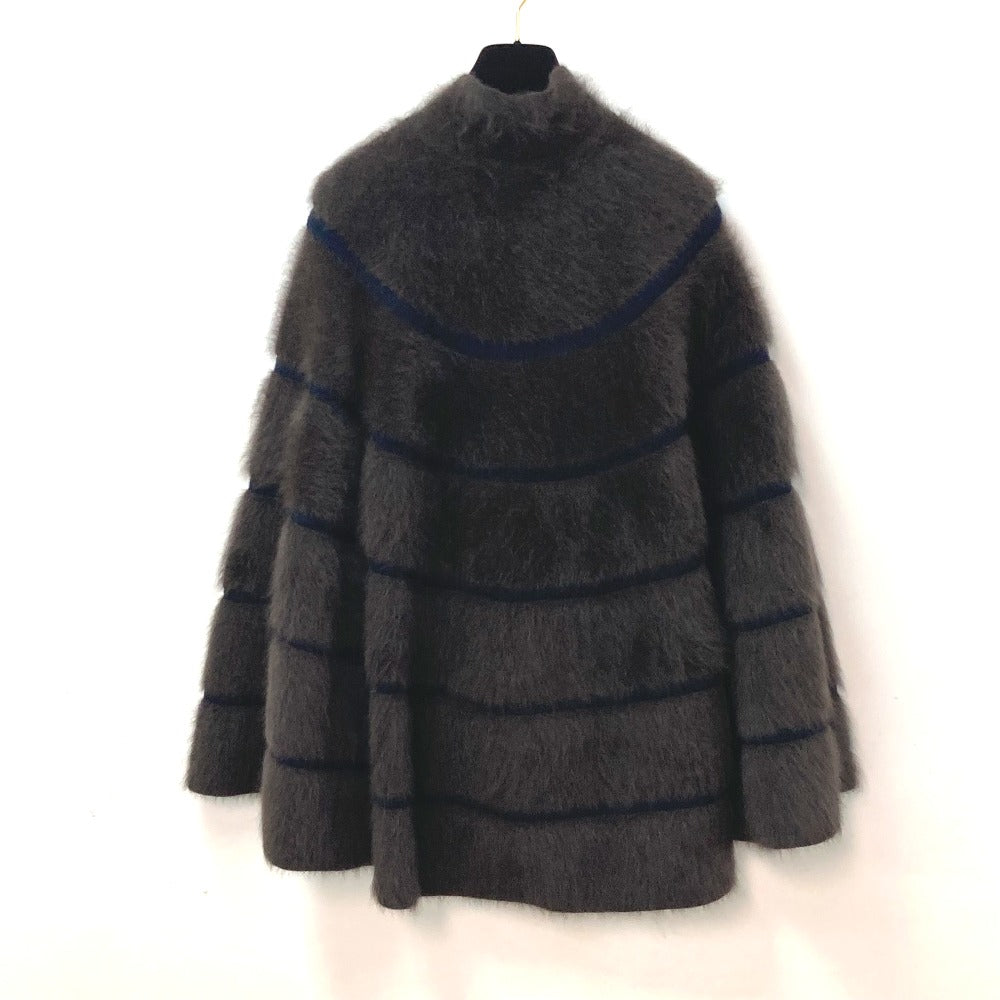 LOUIS VUITTON アウター アパレル ニット ファー ジップアップ ケープ ポンチョ ウール レディース ブラウン - brandshop-reference