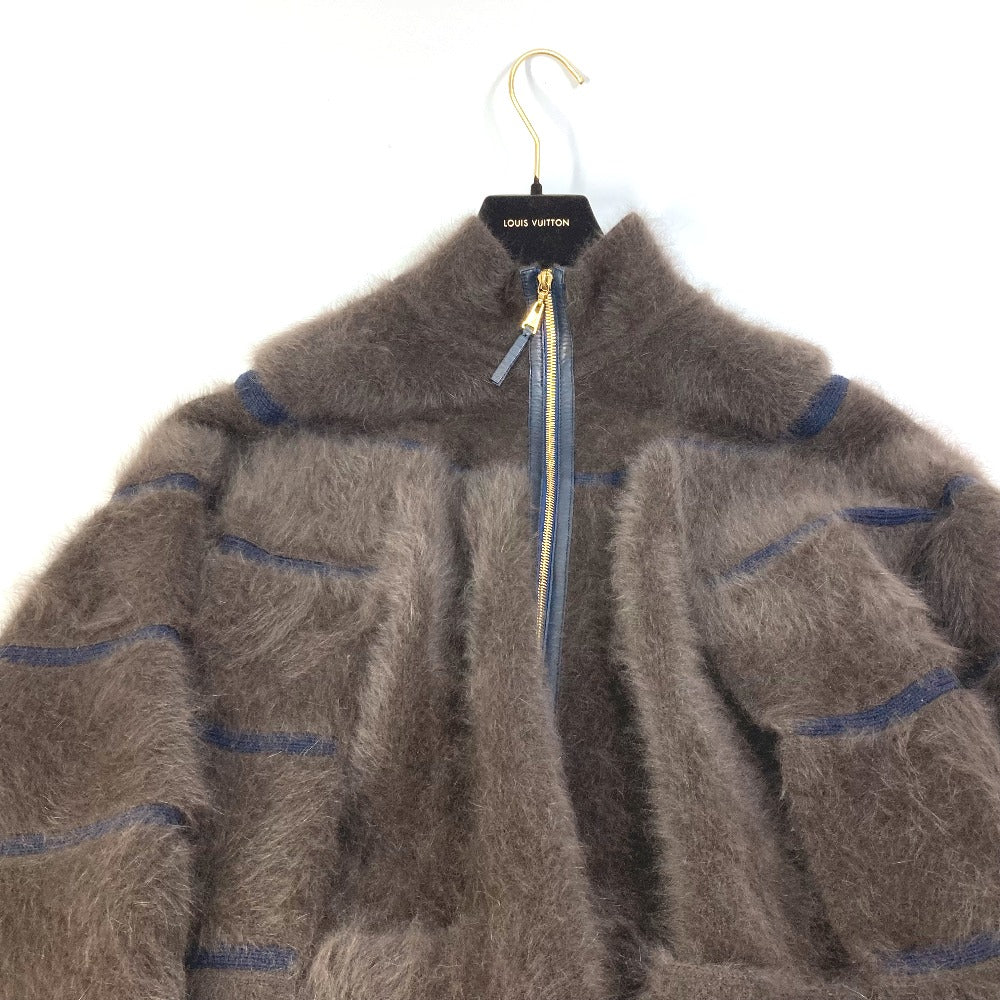 LOUIS VUITTON アウター アパレル ニット ファー ジップアップ ケープ ポンチョ ウール レディース ブラウン - brandshop-reference
