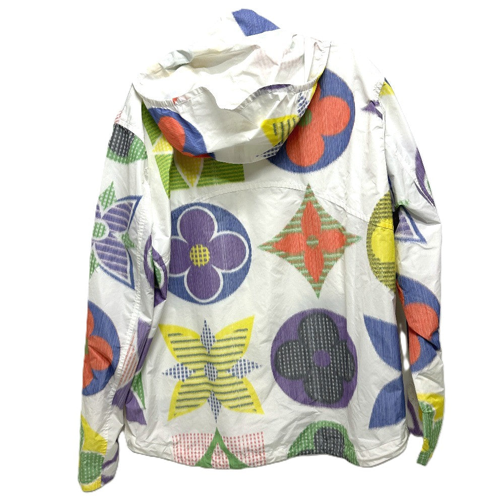 LOUIS VUITTON Multicolor Monogram Windbreaker, Double-Zipper Hooded Jacket, Crinkle-Shakable Polyester Blouson, Men's, Multicolor