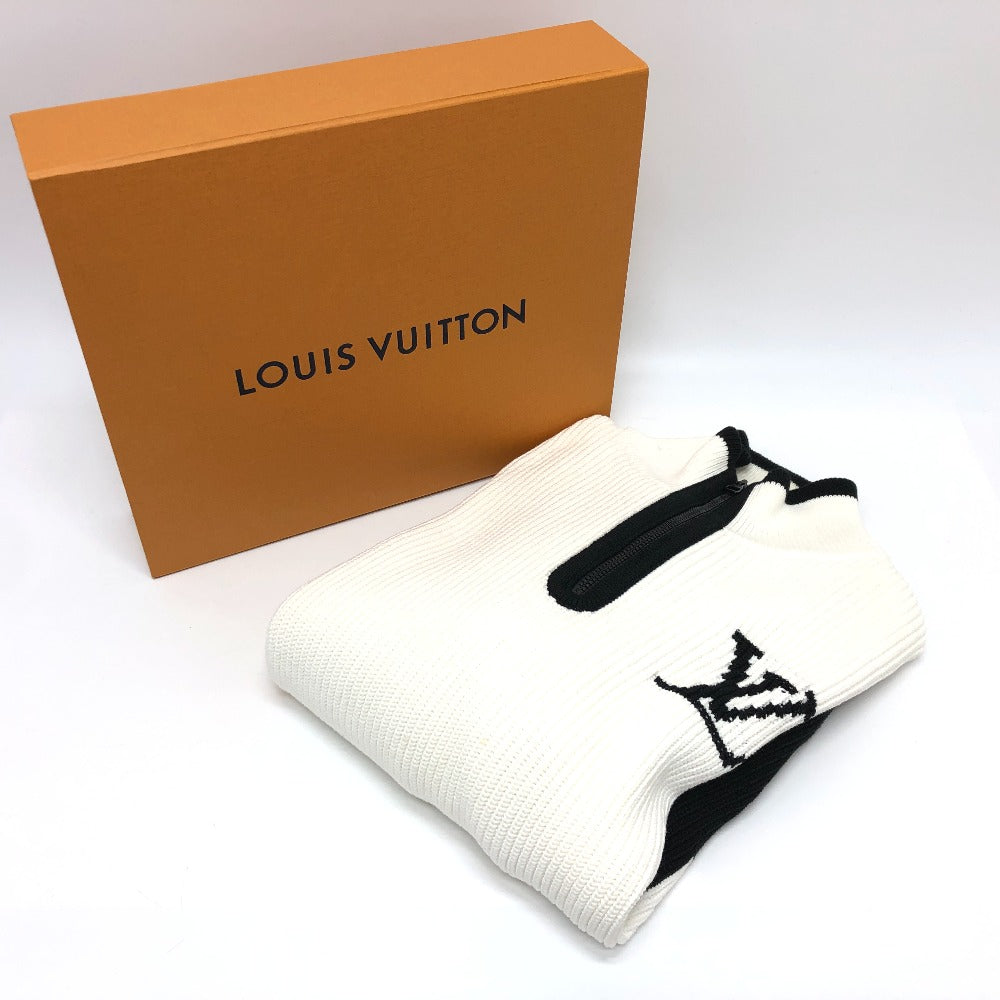 LOUIS VUITTON RM212M 21AW  LV ツートンハイネック  ウィズ ハーフジップ ニット 長袖 セーター コットン メンズ