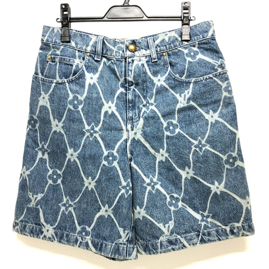 LOUIS VUITTON 1AFQFD モノグラムプリント デニムショーツ アパレル ハーフパンツ ボトムス ズボン 24SS デニムパンツ デニム メンズ ブルー