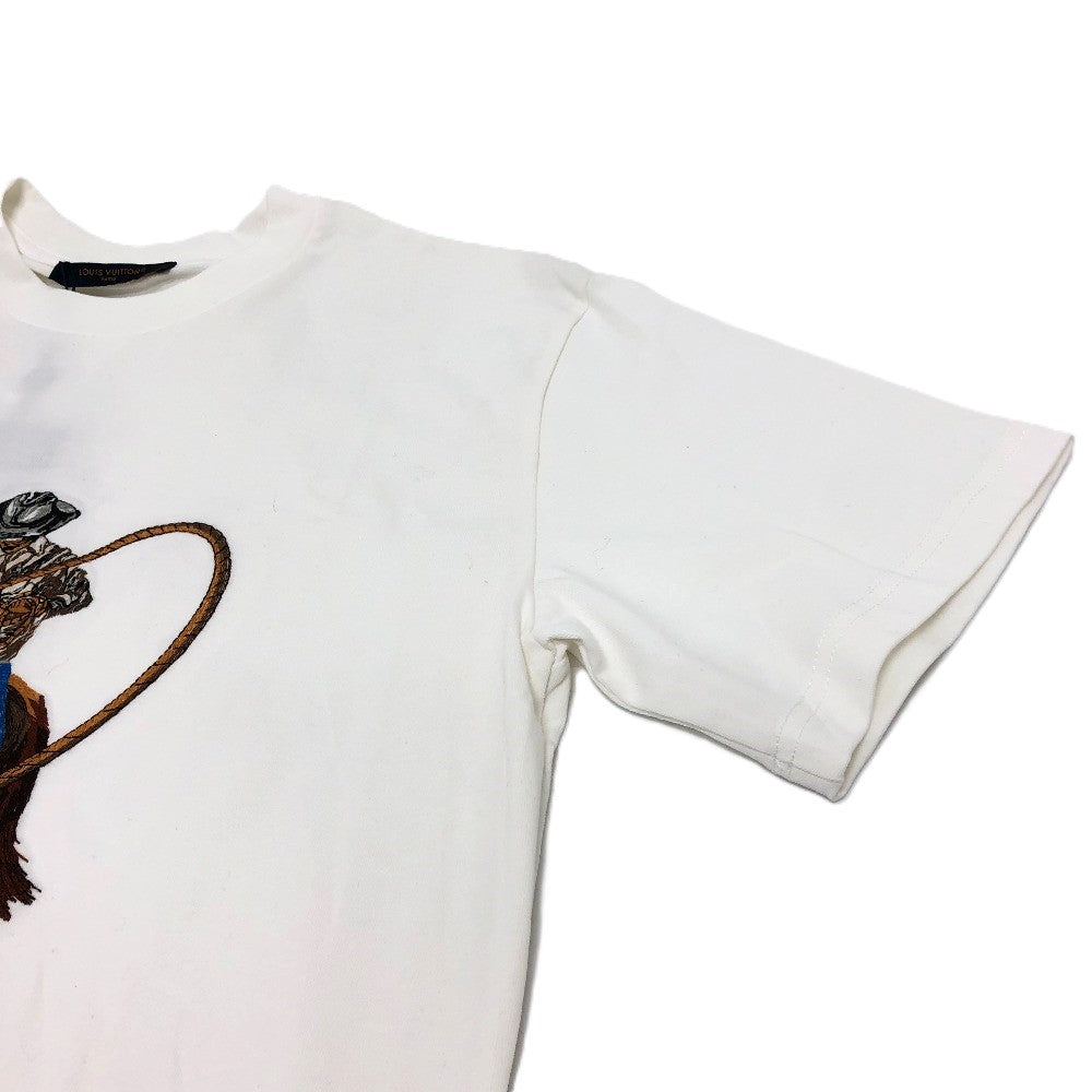 Louis Vuitton 1Afxnm Grafik bersulam baju T-shirt baju pendek lengan pendek lengan baju lengan pendek lelaki putih