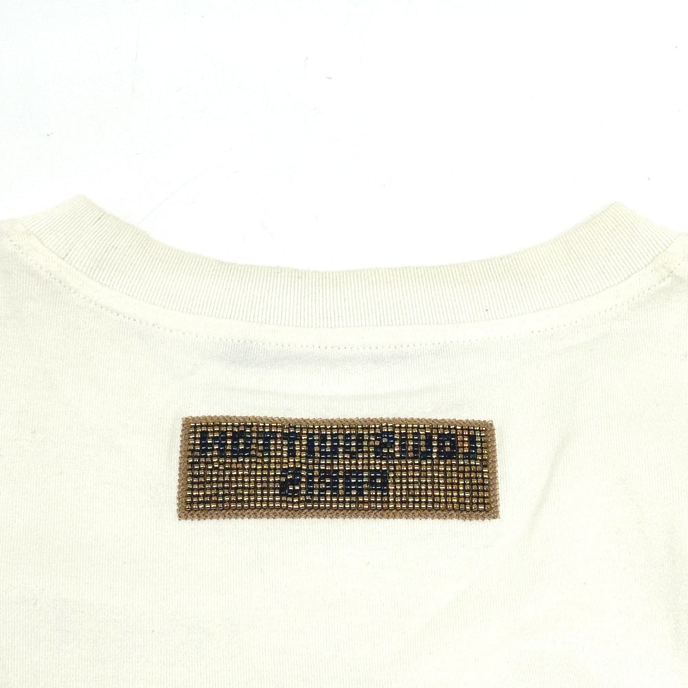 LOUIS VUITTON RM232M NPG HPY35W ロゴ刺繍 アパレル ビーズロゴ クルーネック カットソー トップス 半袖Ｔシャツ コットン レディース ホワイト