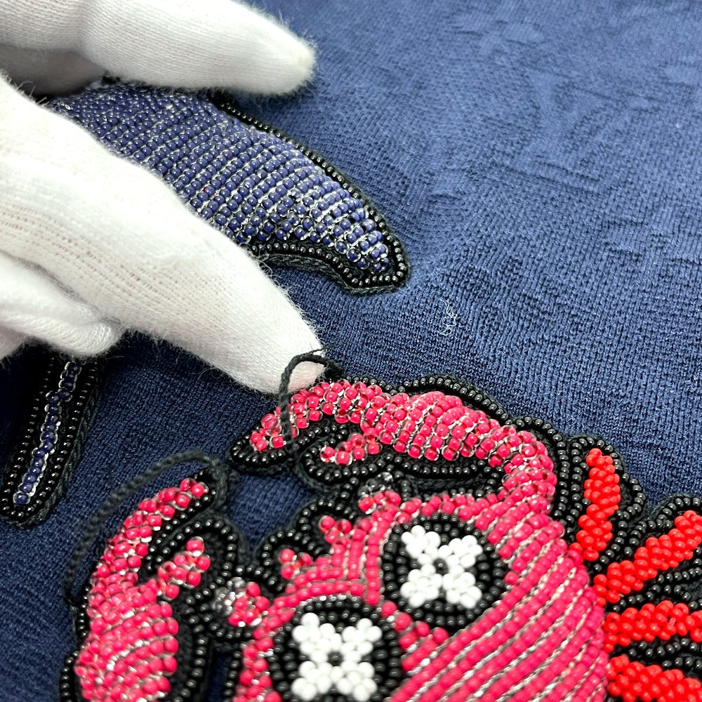 LOUIS VUITTON RM211V DG1 HLY11W 2021年春夏 ビーズアニマル&モノグラム 半袖 トップス アパレル Tシャツ 半袖Ｔシャツ ニット メンズ ネイビー