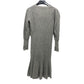 LOUIS VUITTON Apparel Long-Sleeve V-Neck Flare Knit Dress Cashmere Women's Gray