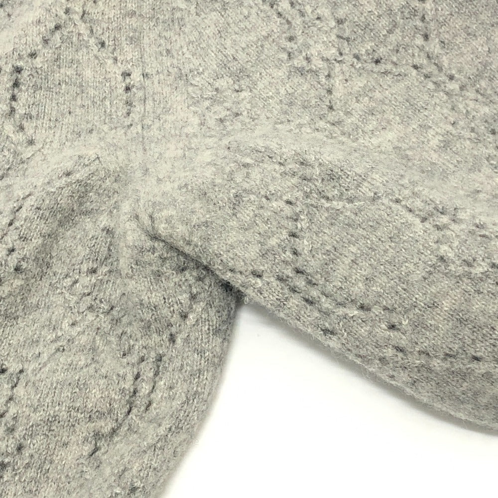 LOUIS VUITTON Apparel Long-Sleeve V-Neck Flare Knit Dress Cashmere Women's Gray