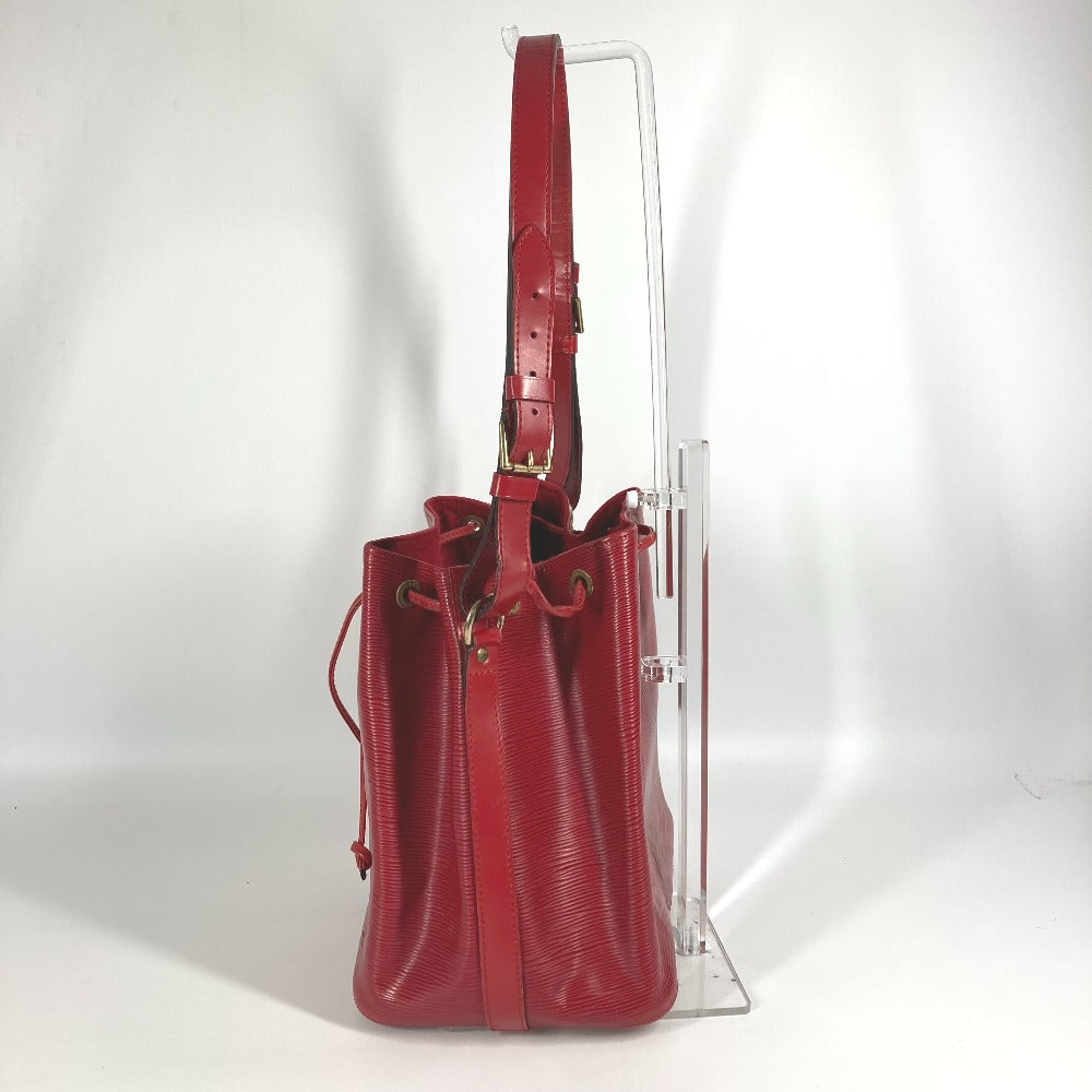 Louis vuitton m44107 epi petit noe beg satu bahu beg tali crossbody beg bahu beg epi wanita castilian merah merah