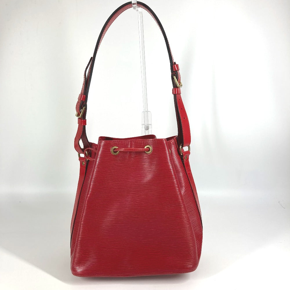 Louis vuitton m44107 epi petit noe beg satu bahu beg tali crossbody beg bahu beg epi wanita castilian merah merah
