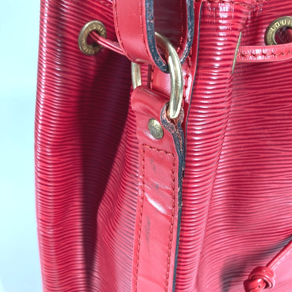 Louis vuitton m44107 epi petit noe beg satu bahu beg tali crossbody beg bahu beg epi wanita castilian merah merah