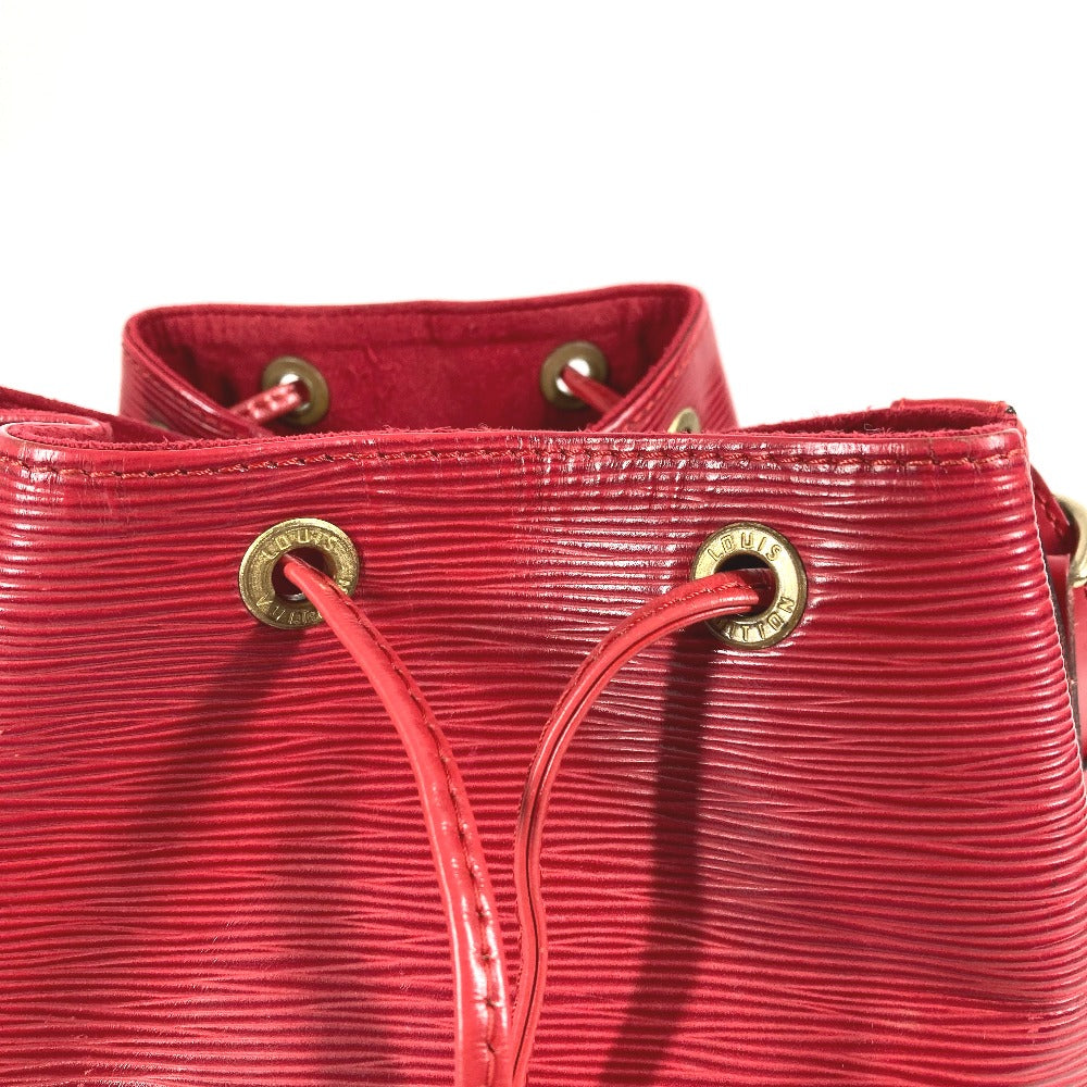 Louis vuitton m44107 epi petit noe beg satu bahu beg tali crossbody beg bahu beg epi wanita castilian merah merah
