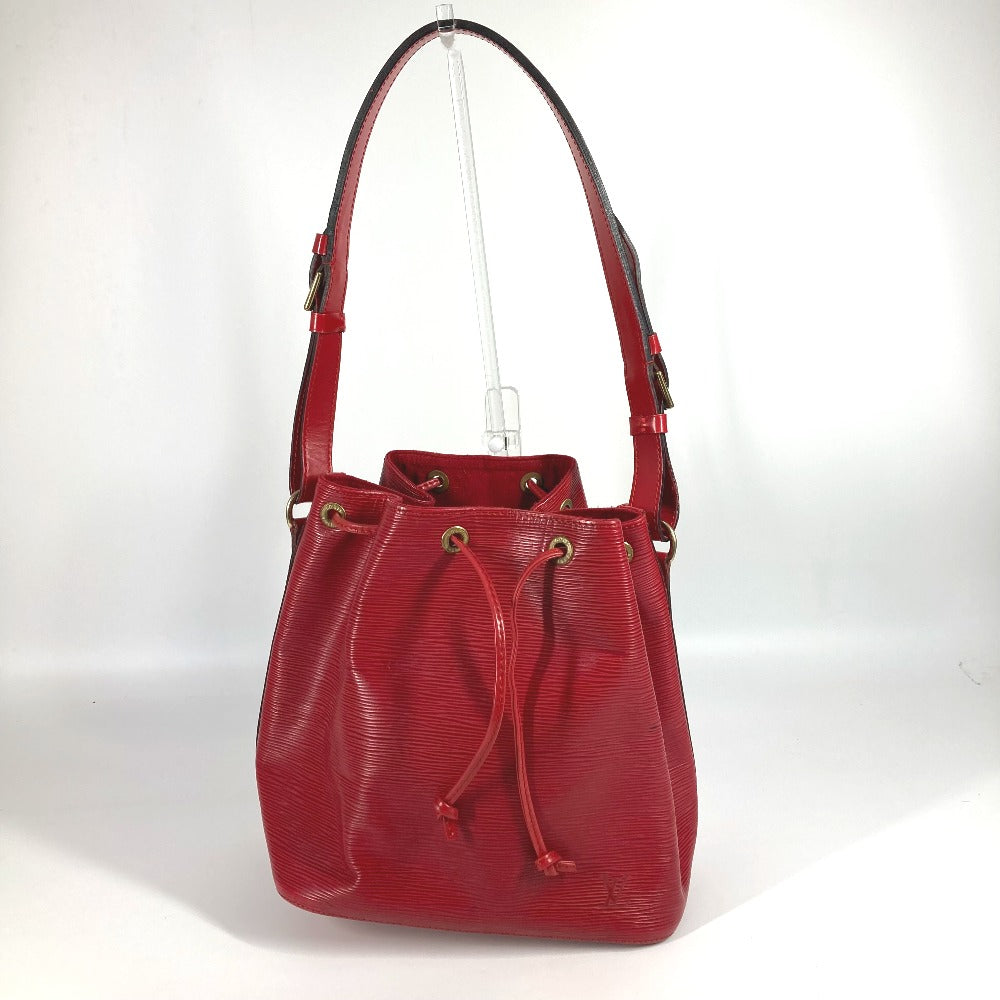 Louis vuitton m44107 epi petit noe beg satu bahu beg tali crossbody beg bahu beg epi wanita castilian merah merah
