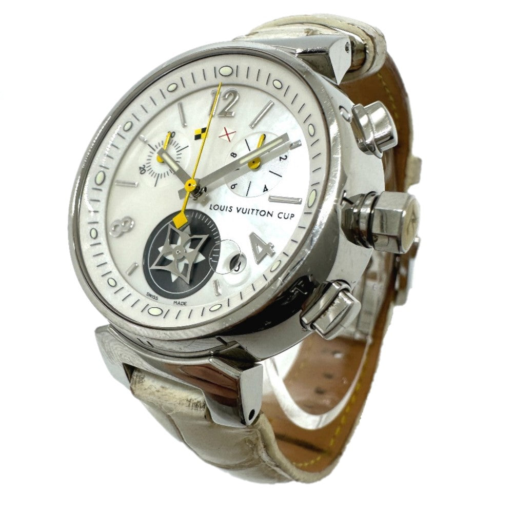 LOUIS VUITTON Q132C タンブール ラブリーカップMM 腕時計 SS レディース シルバー