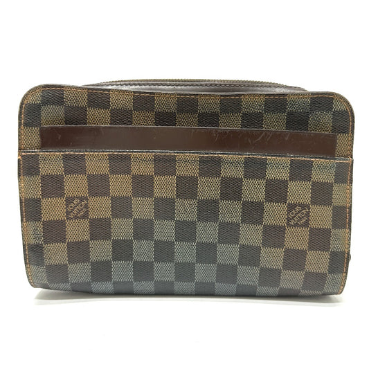 LOUIS VUITTON N51993 Damier Saint Louis Pouch with Strap, Second Bag, Damier Canvas, Ebene Brown, Women's
