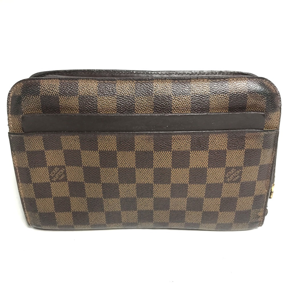 LOUIS VUITTON N51993 ダミエ サンルイ ストラップ付 セカンドバッグ カバン ポーチ クラッチバッグ ダミエキャンバス メンズ エベヌ ブラウン