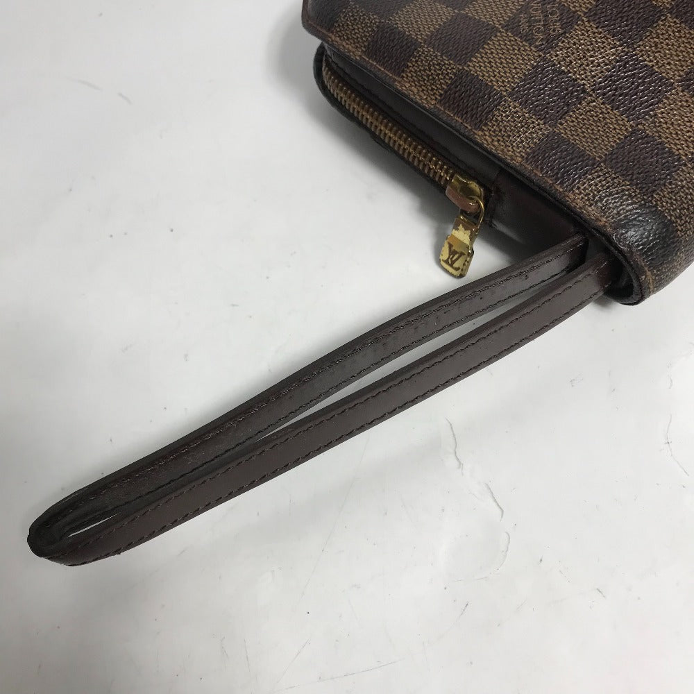 LOUIS VUITTON N51993 ダミエ サンルイ ストラップ付 セカンドバッグ カバン ポーチ クラッチバッグ ダミエキャンバス メンズ エベヌ ブラウン