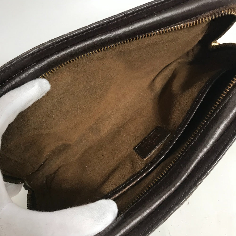 LOUIS VUITTON N51993 ダミエ サンルイ ストラップ付 セカンドバッグ カバン ポーチ クラッチバッグ ダミエキャンバス メンズ エベヌ ブラウン