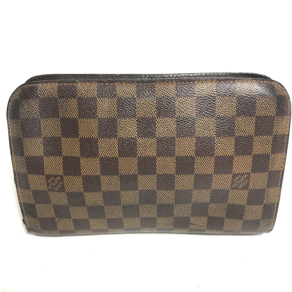 LOUIS VUITTON N51993 ダミエ サンルイ ストラップ付 セカンドバッグ カバン ポーチ クラッチバッグ ダミエキャンバス メンズ エベヌ ブラウン