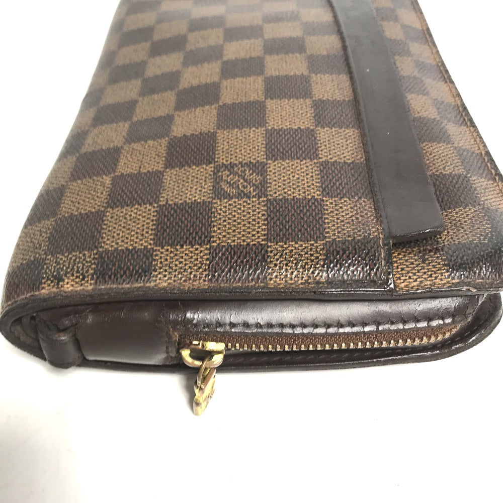 LOUIS VUITTON N51993 ダミエ サンルイ ストラップ付 セカンドバッグ カバン ポーチ クラッチバッグ ダミエキャンバス メンズ エベヌ ブラウン