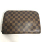 LOUIS VUITTON N51993 ダミエ サンルイ ストラップ付 セカンドバッグ カバン ポーチ クラッチバッグ ダミエキャンバス メンズ エベヌ ブラウン