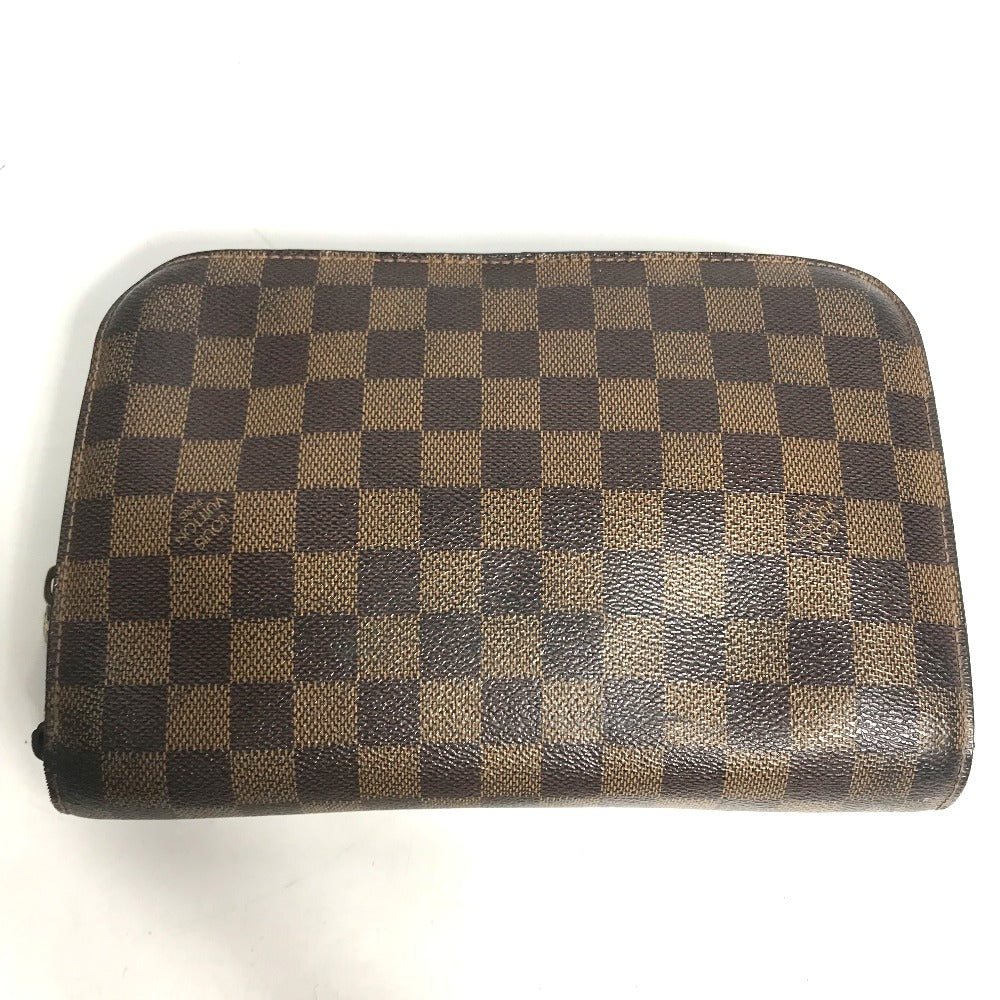 LOUIS VUITTON N51993 ダミエ サンルイ ストラップ付 セカンドバッグ カバン ポーチ クラッチバッグ ダミエキャンバス メンズ エベヌ ブラウン