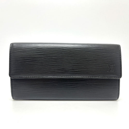 LOUIS VUITTON M63742 ポルトフォイユ サラ 2つ折り 財布 ウォレット 長財布 エピレザー レディース ブラック