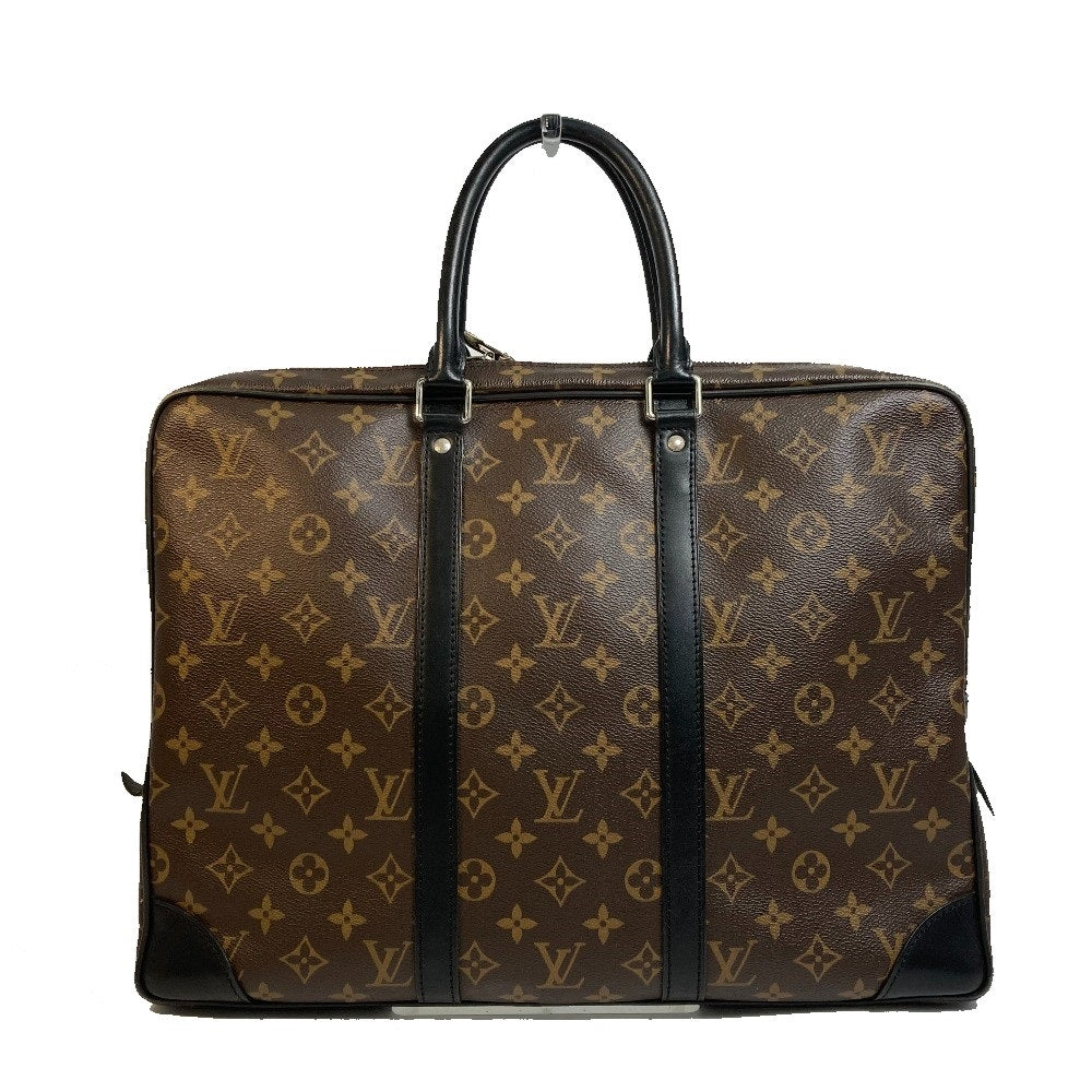LOUIS VUITTON M40225 Monogram Macassar Porte-Document Voyage Business Briefcase in Monogram Canvas, Men's, Brown