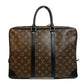 LOUIS VUITTON M40225 Monogram Macassar Porte-Document Voyage Business Briefcase in Monogram Canvas, Men's, Brown