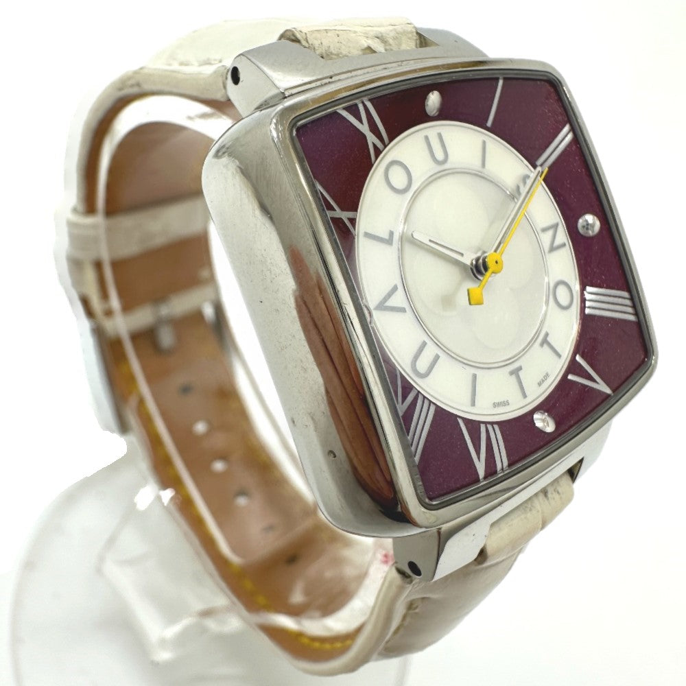 LOUIS VUITTON Q221J マジックスピーディ クオーツ 腕時計 SS レディース シルバー