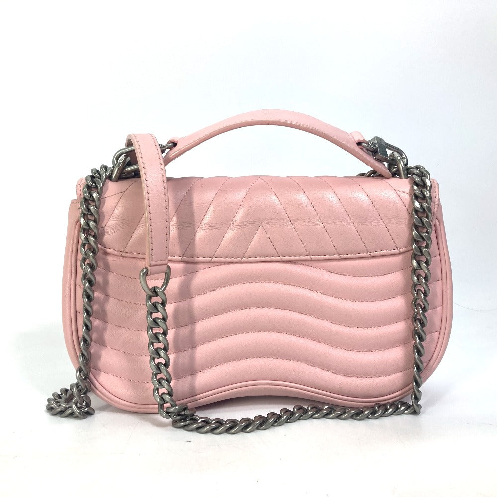 LOUIS VUITTON M51944 斜め掛け ニューウェーブ チェーンバッグ MM 2WAY ハンドバッグ ショルダーバッグ レザー レディース ピンク