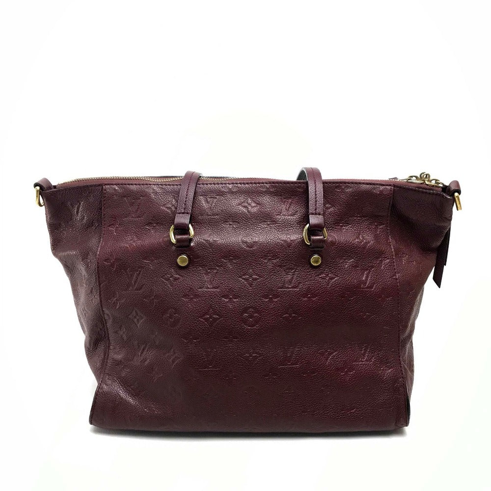 LOUIS VUITTON M93413 Monogram Empreinte Lumineuse PM 2-Way Tote/Shoulder Bag in Monogram Empreinte Leather, Women's, Frum Brown