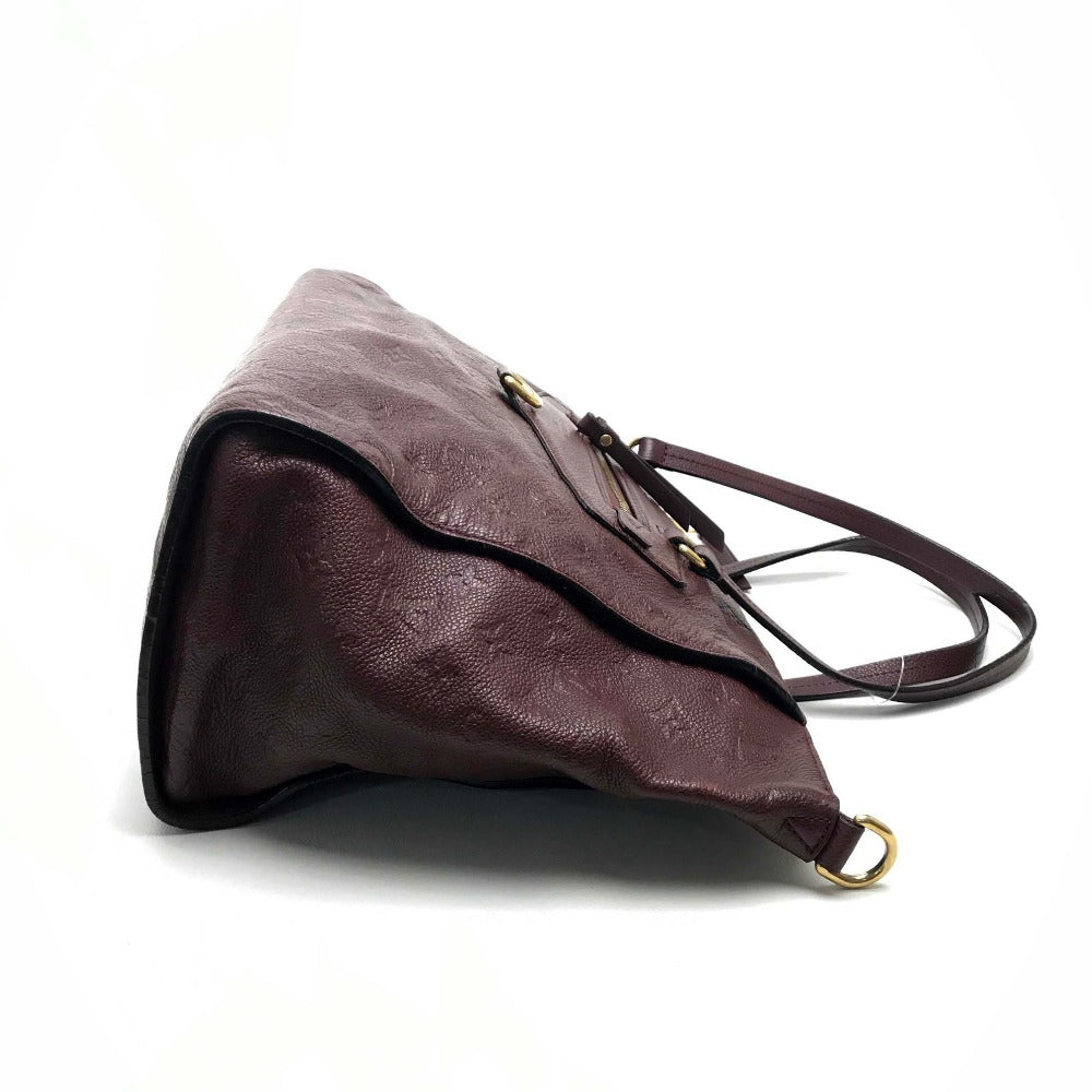 LOUIS VUITTON M93413 Monogram Empreinte Lumineuse PM 2-Way Tote/Shoulder Bag in Monogram Empreinte Leather, Women's, Frum Brown