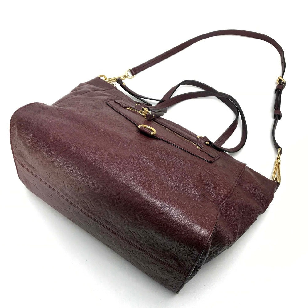 LOUIS VUITTON M93413 Monogram Empreinte Lumineuse PM 2-Way Tote/Shoulder Bag in Monogram Empreinte Leather, Women's, Frum Brown
