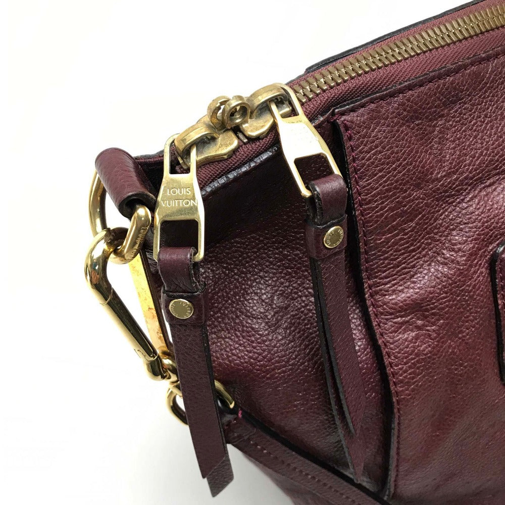 LOUIS VUITTON M93413 Monogram Empreinte Lumineuse PM 2-Way Tote/Shoulder Bag in Monogram Empreinte Leather, Women's, Frum Brown