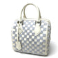 LOUIS VUITTON M48909 Damier Azur Speedy Cube PM Bag, Women's Handbag, Damier Azur Canvas, Green/White