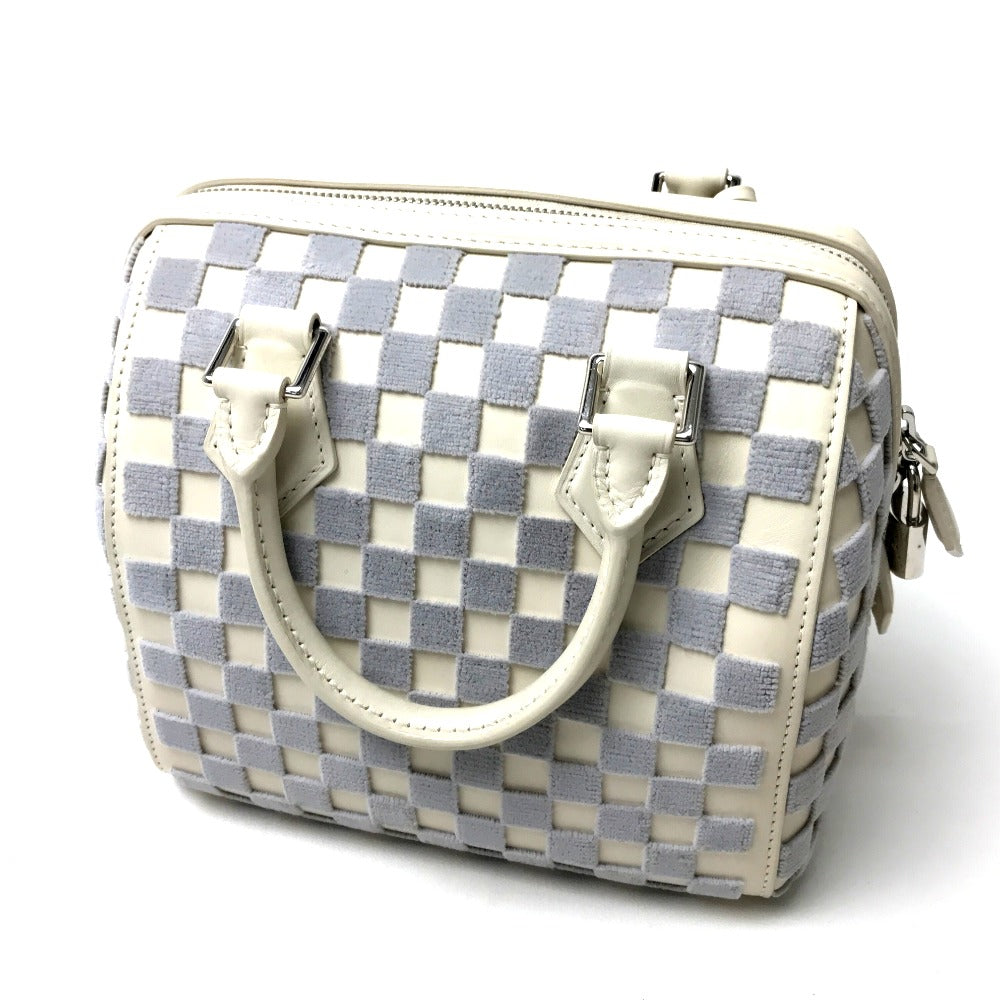 LOUIS VUITTON M48909 Damier Azur Speedy Cube PM Bag, Women's Handbag, Damier Azur Canvas, Green/White