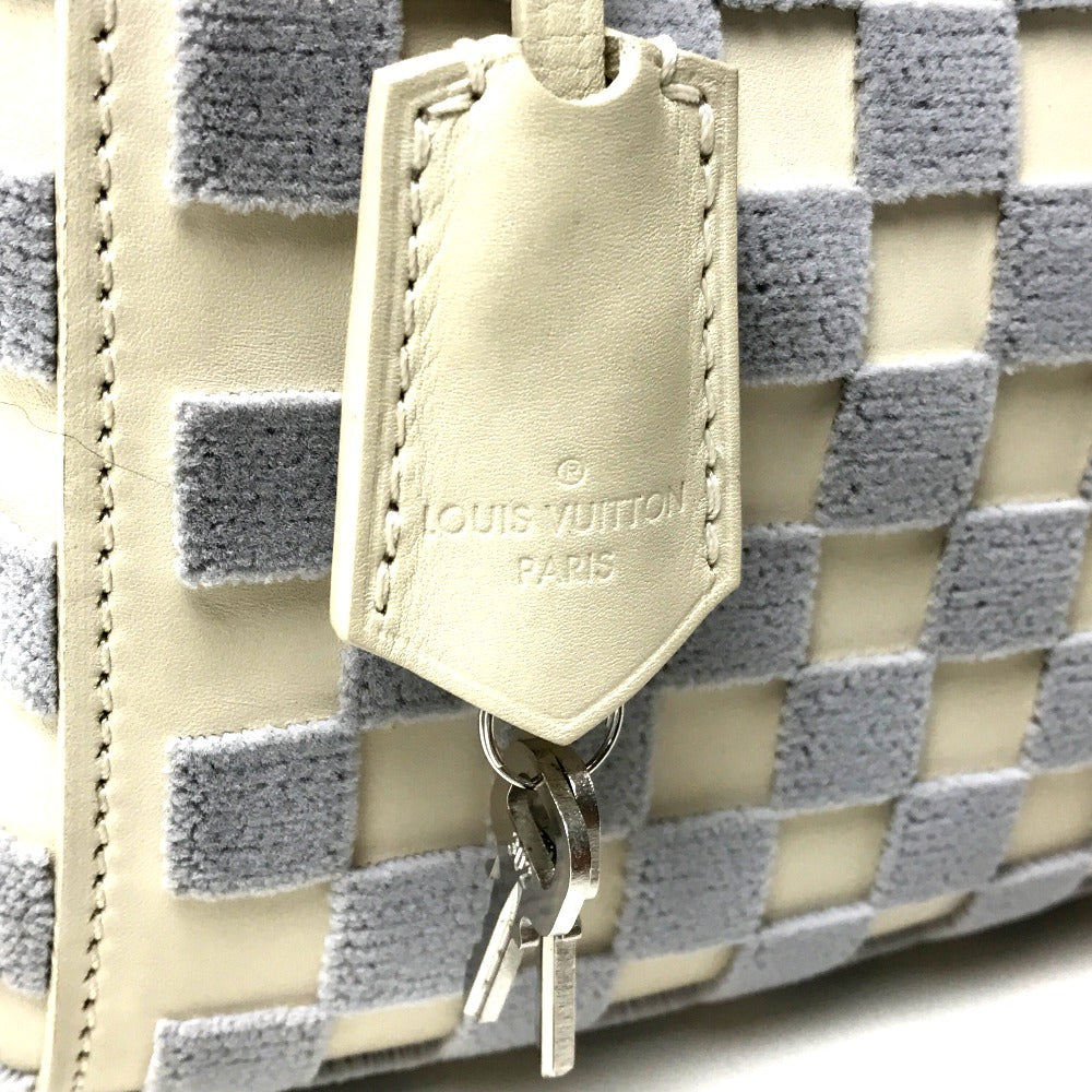LOUIS VUITTON M48909 Damier Azur Speedy Cube PM Bag, Women's Handbag, Damier Azur Canvas, Green/White