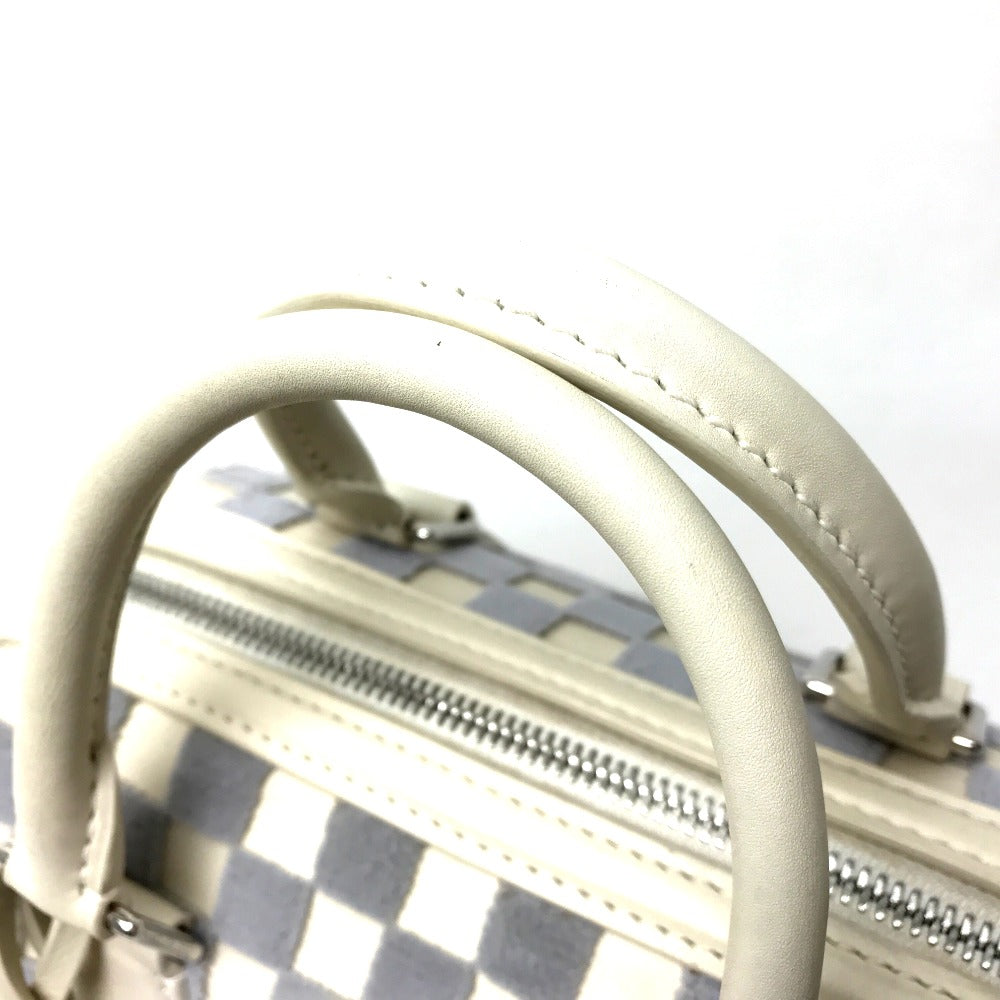 LOUIS VUITTON M48909 Damier Azur Speedy Cube PM Bag, Women's Handbag, Damier Azur Canvas, Green/White