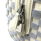 LOUIS VUITTON M48909 Damier Azur Speedy Cube PM Bag, Women's Handbag, Damier Azur Canvas, Green/White
