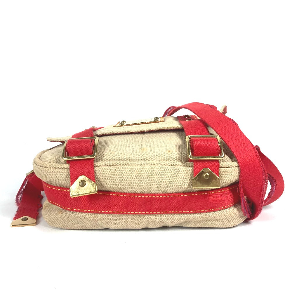 LOUIS VUITTON M40041 アンティグア ブサスPM 斜め掛け カバン フラップ ショルダーバッグ キャンバス レディース ベージュ