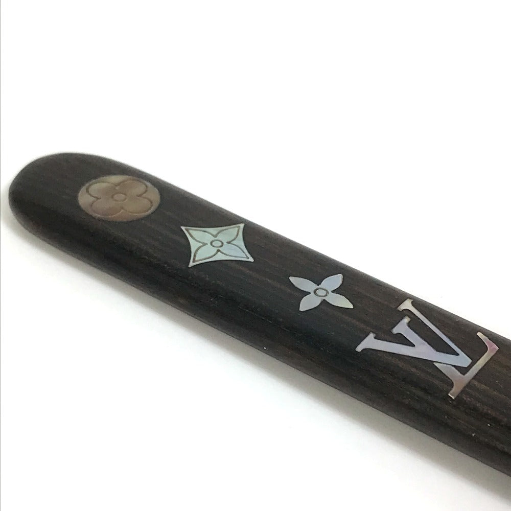 LOUIS VUITTON Monogram Shell Logo Paper Cutter/Knife, Novelty, Wooden, Unisex, Brown