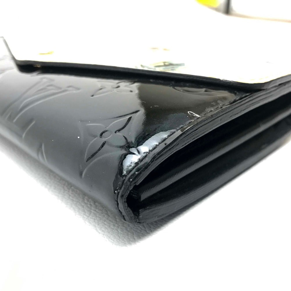 LOUIS VUITTON M50371 Monogram Vernis Portefeuille Sarah Bifold Long Wallet in Patent Leather, Women's, White