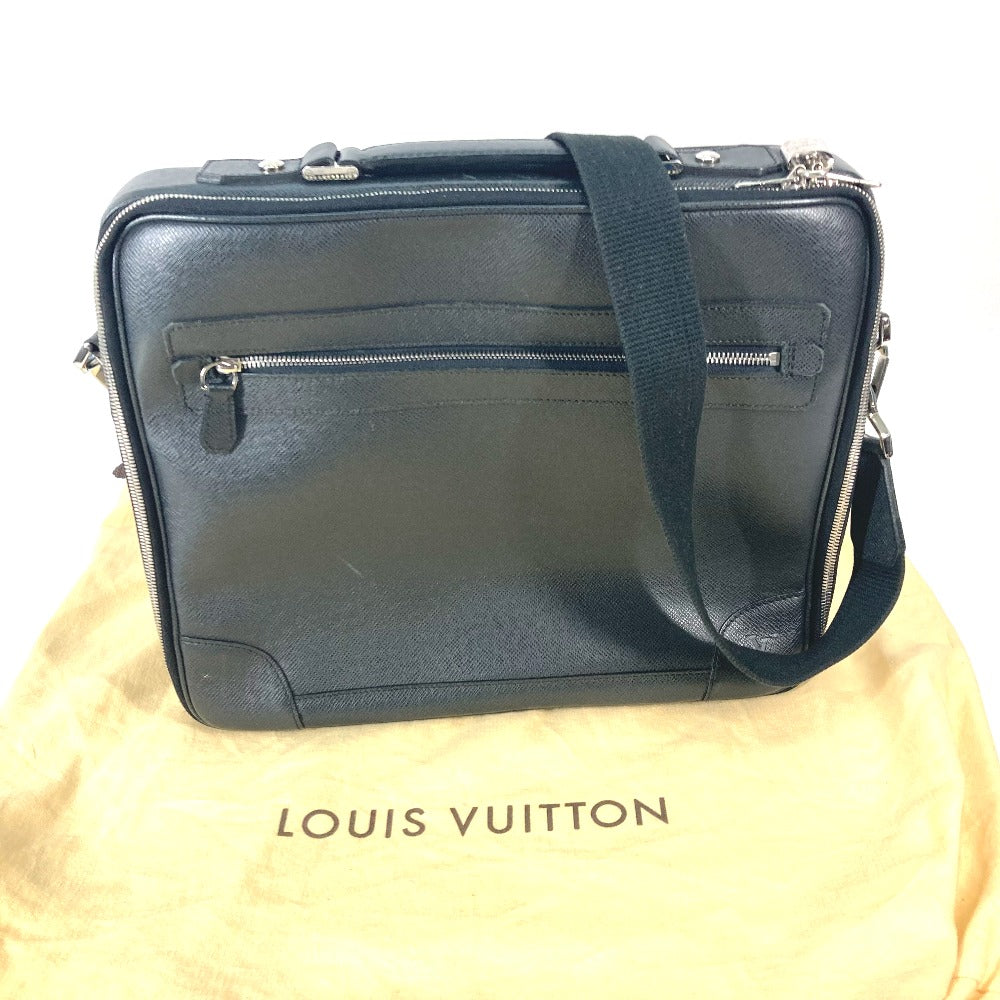 LOUIS VUITTON M32522 Taiga Porte-Ordinatour-Odessa 2WAY Hand Bag Crossbody Shoulder Bag Business bag Taiga Leather Ardoise Black Used